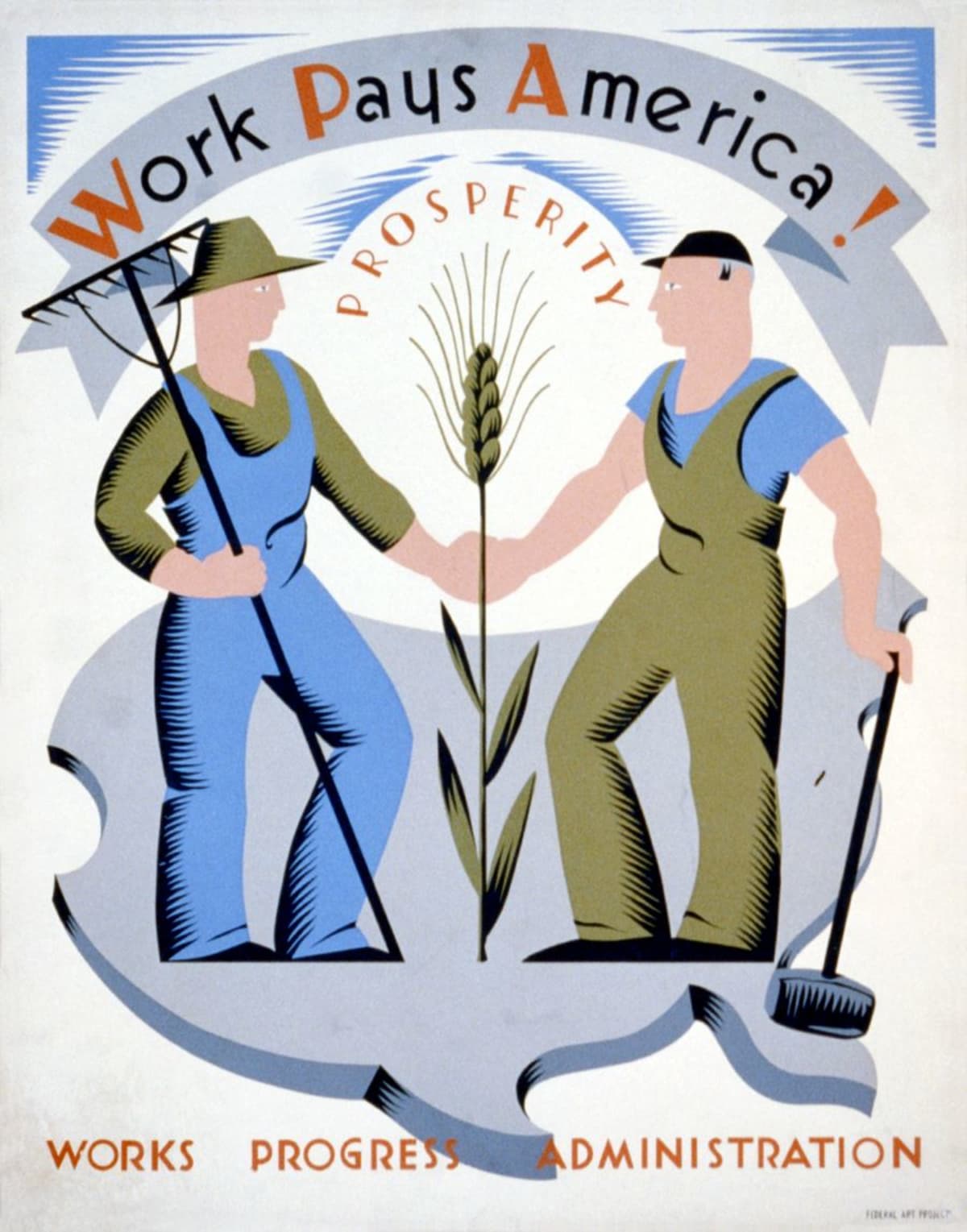 Federal Art Project poster: WPA &mdash; Work Pays America.