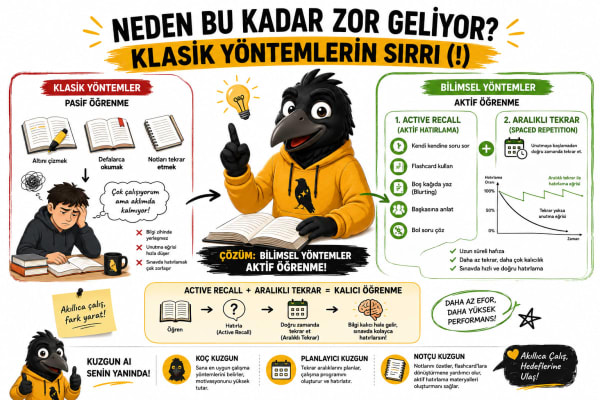 YKS'de Netleri Artırmanın Bilimsel Yolu: Active Recall ve Aralıklı Tekrar Sistemi