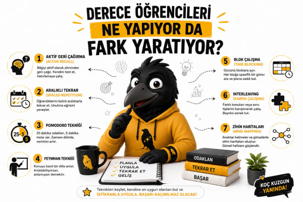 YKS'de Derece Öğrencilerinin Kullandığı 7 Çalışma Tekniği (Ve Hangisi Sana Uygun?)