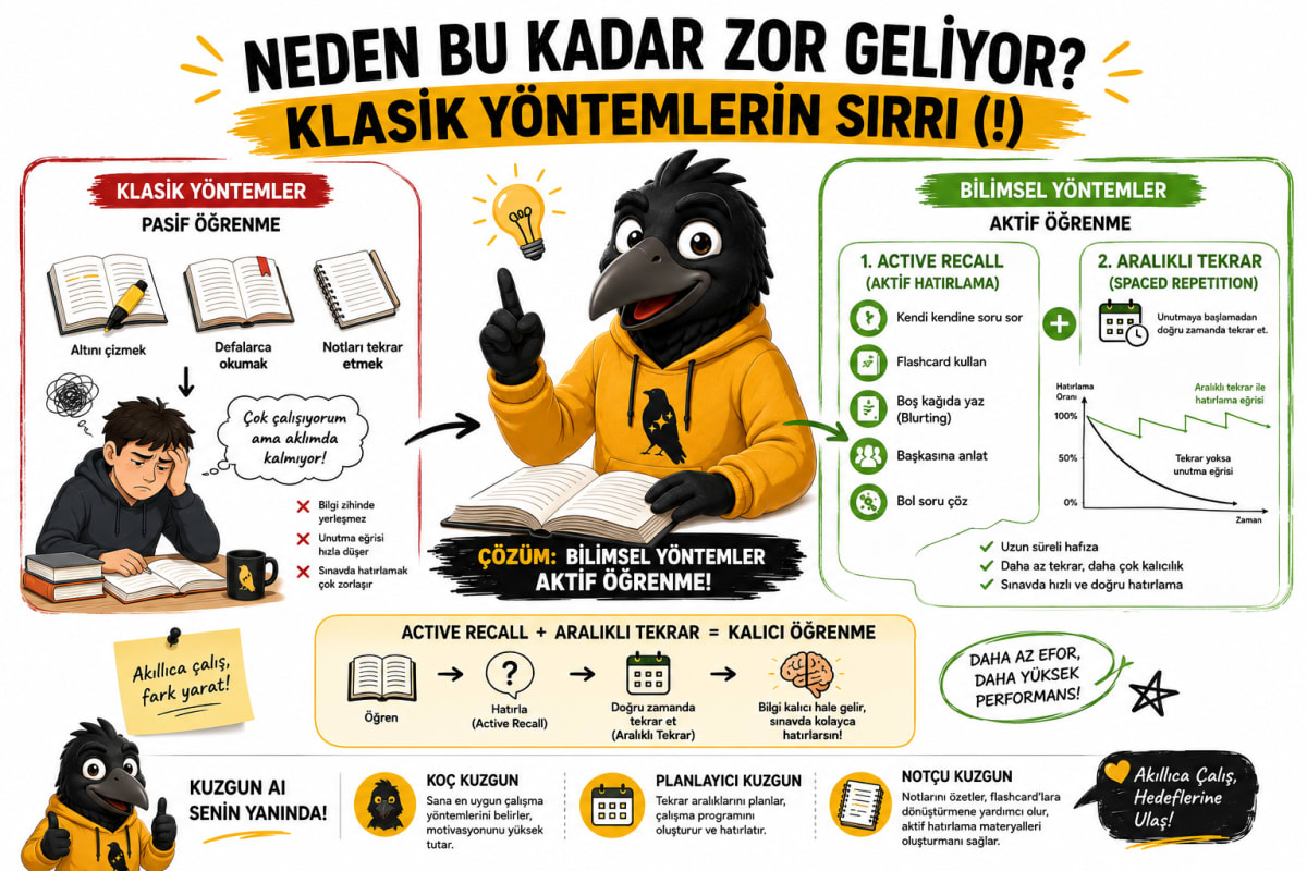YKS'de Netleri Artırmanın Bilimsel Yolu: Active Recall ve Aralıklı Tekrar Sistemi