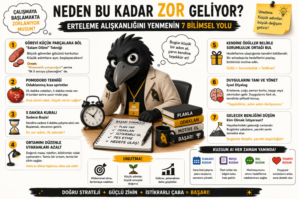 Dersin Başına Oturamıyorum: Erteleme Alışkanlığını Yenmenin 7 Bilimsel Yolu