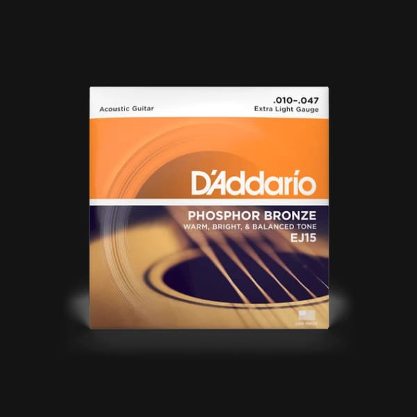 D'Addario   EJ15   Phosphor   Bronze   ExtraLight   Acoustic   Strings   -   0.10-0.47