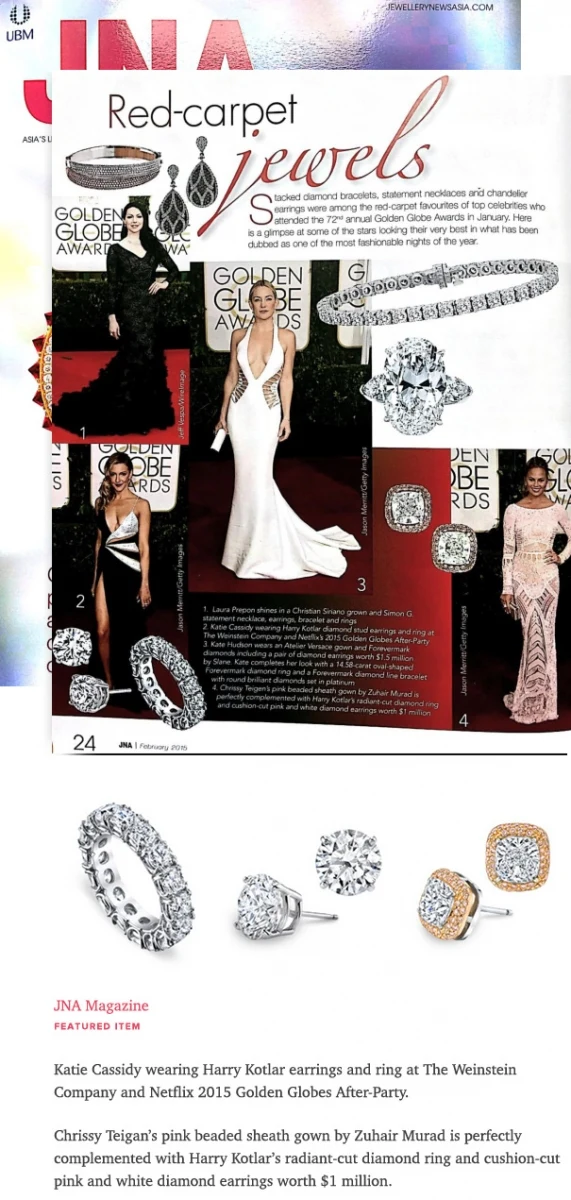Harry Kotlar jewelry featured on JNA magazine