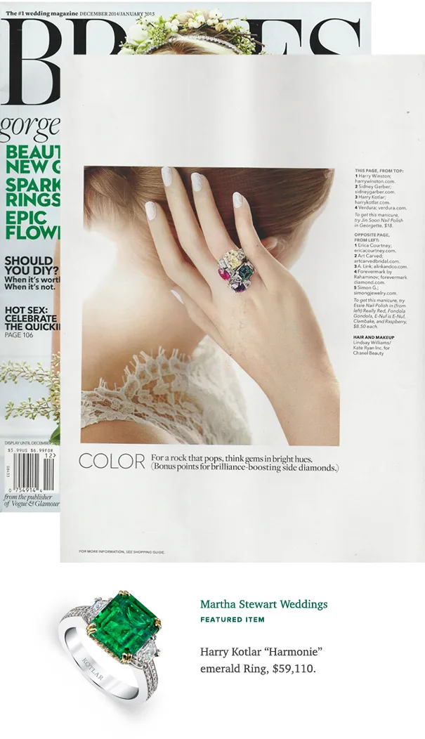 Harry Kotlar ring featured in Brides magazine