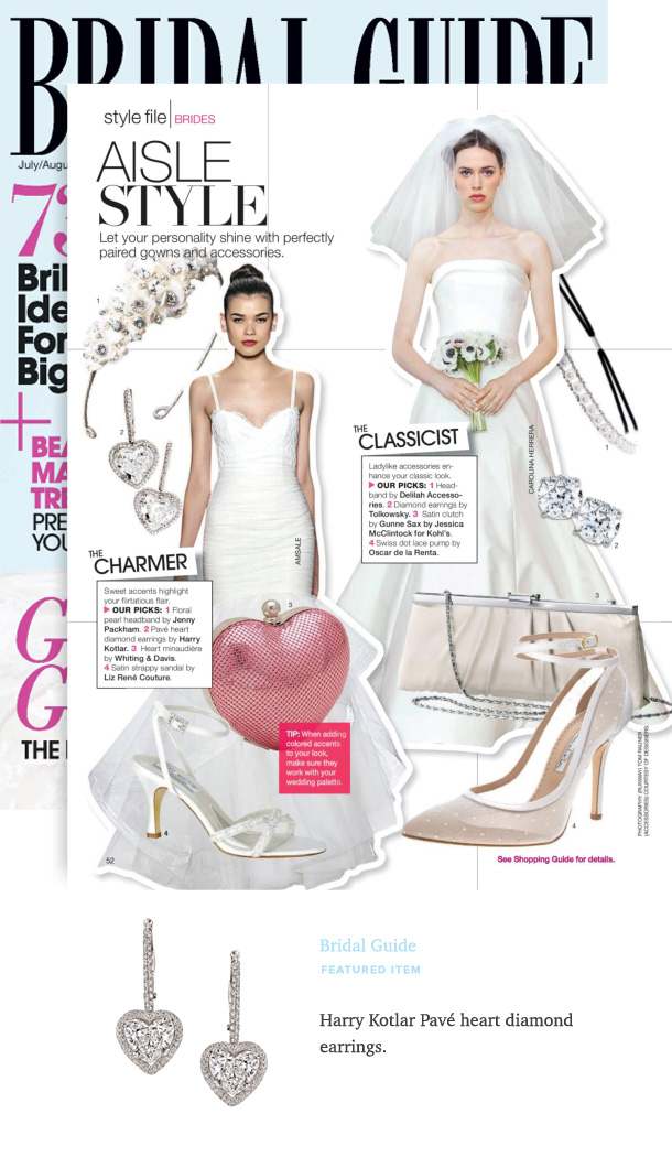 Harry Kotlar earrings featured in Bridal Guide