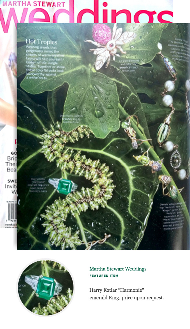 Harry Kotlar ring featured on Martha Stewart Weddings Spring 2015 issue