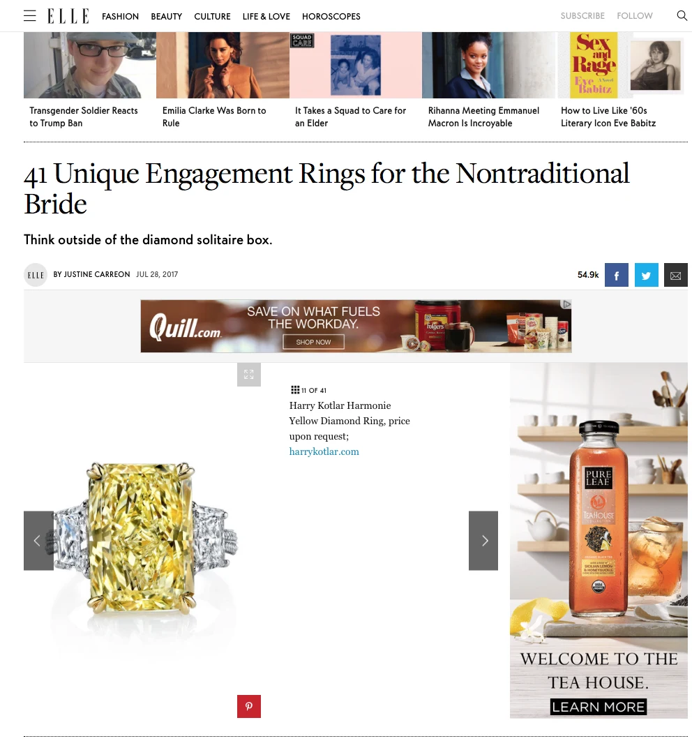 Harry Kotlar featured on Elle.com.