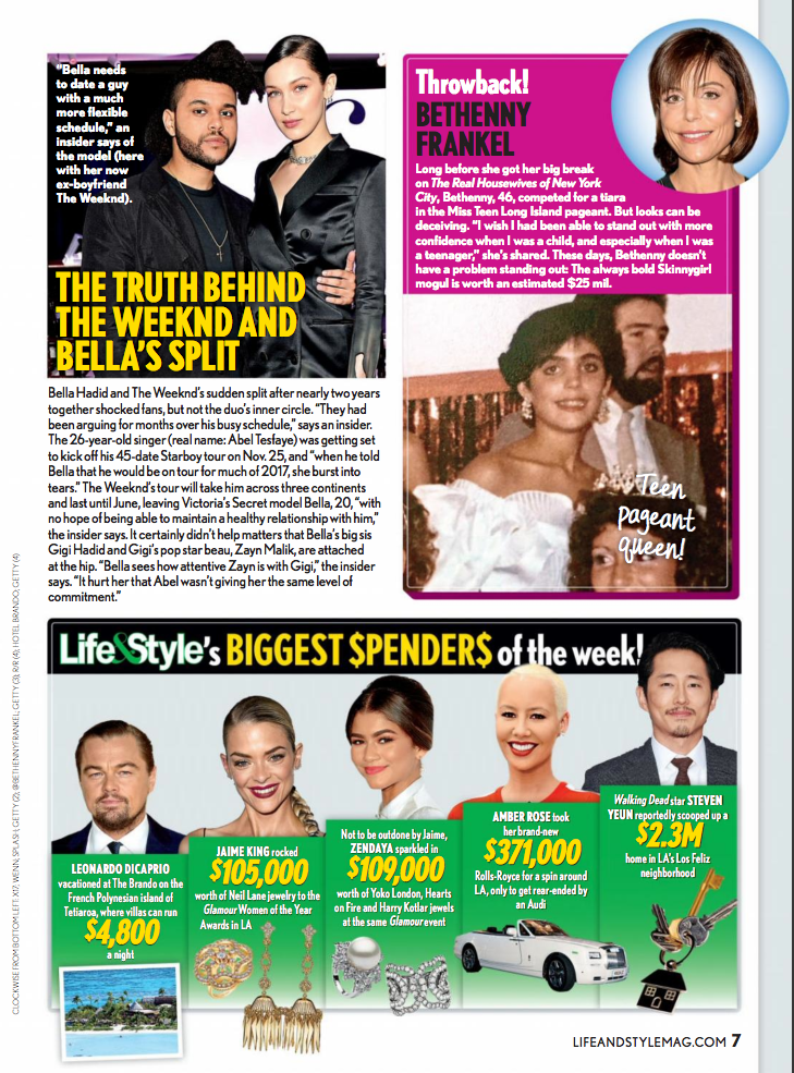 Zendaya wears Harry Kotlar in the December 5th issue of Life & Style