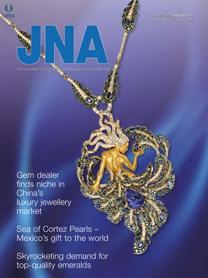 Harry Kotlar jewelry featured on JNA August 2014 issue