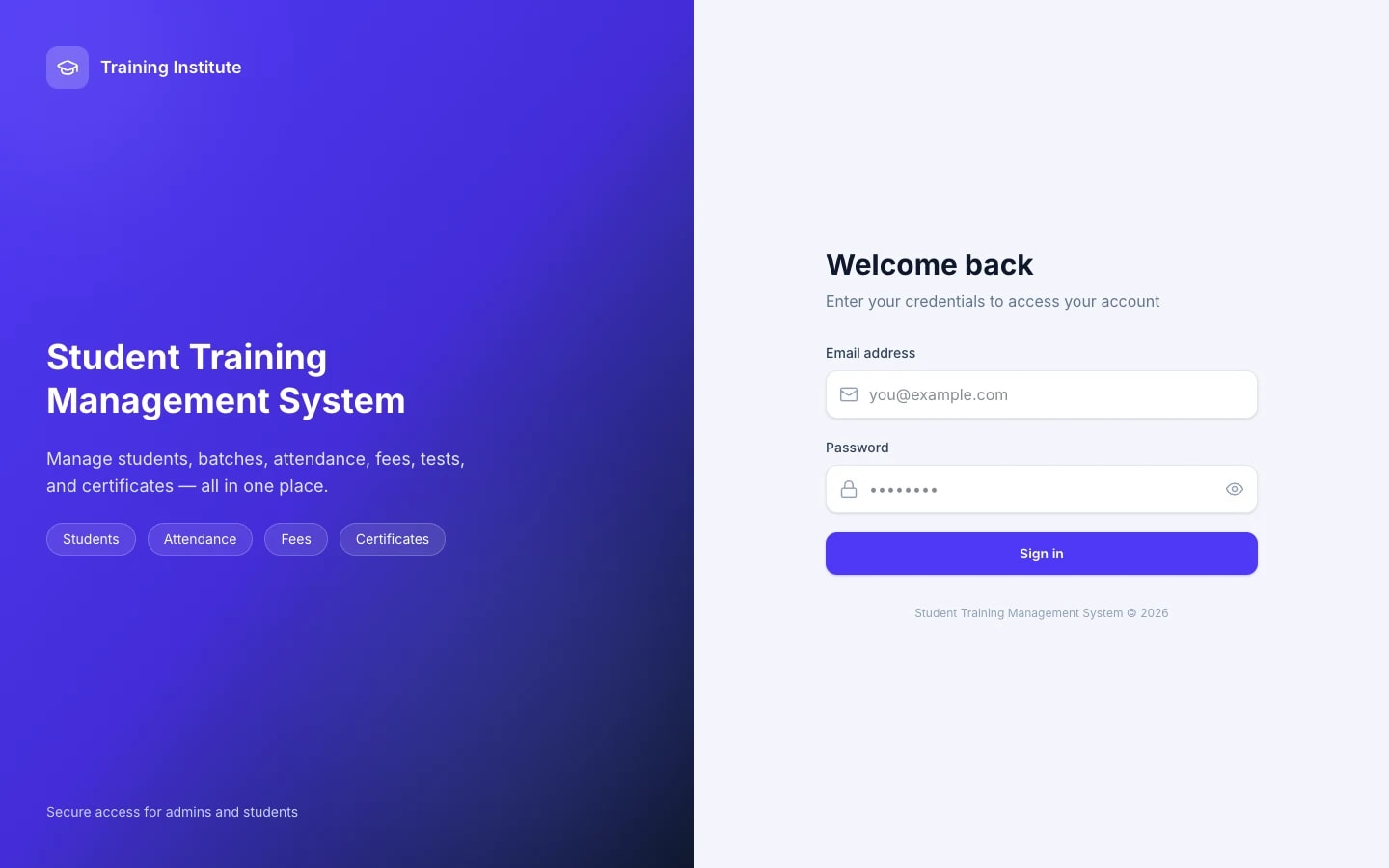 Student Training Management System