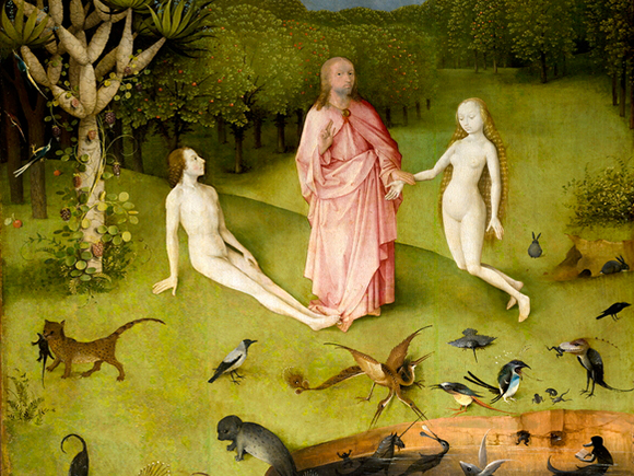 Jheronimus Bosch, Tuin der Lusten (detail linker zijpaneel), 1480-1490, Museo del Prado, Madrid