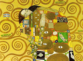 Gustav Klimt, De omarming (detail), 1905/1909, Osterreichisches Museum für Angewandte Kunst, Wenen_klein