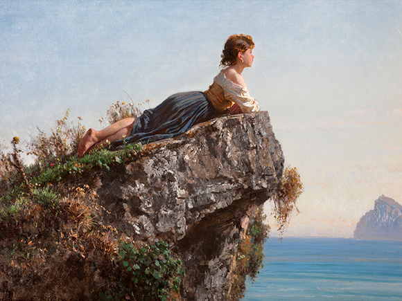 Filippo Palizzi, Meisje op een rots bij Sorrento, 1871, Collezione Balzan, Badia Polesine. Foto: Mauro Ranzani, Milaan_groot