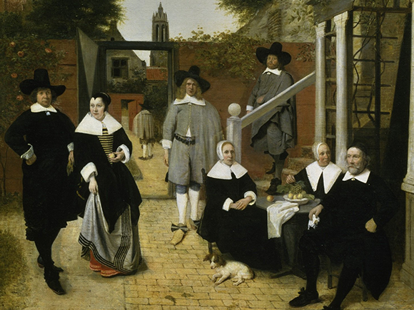 Pieter de Hooch, Portret van een Delftse familie (detail), circa 1657-1660 © Gemäldegalerie der Akademie der bildende Künste Wenen_groot