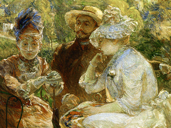 Marie Bracquemond, Sur la terrasse à Sèvres, 1880, Musée du Petit Palais, Genève _groot