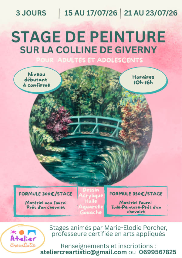 Stage de peinture à Giverny 