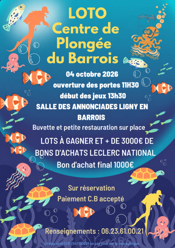 Loto du Centre de plongée du Barrois