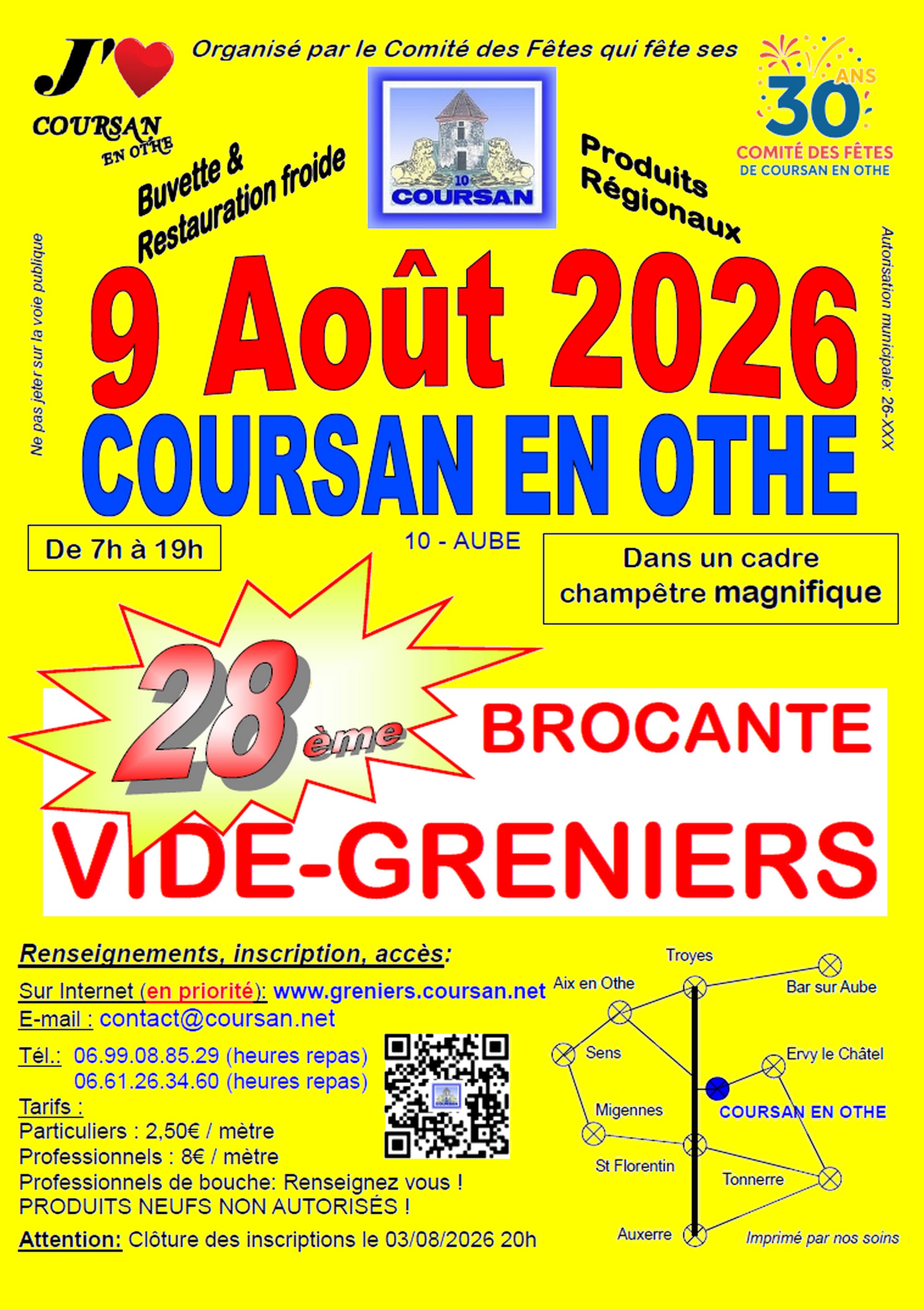 28 ème Brocante / Vide-Greniers de Coursan en Othe