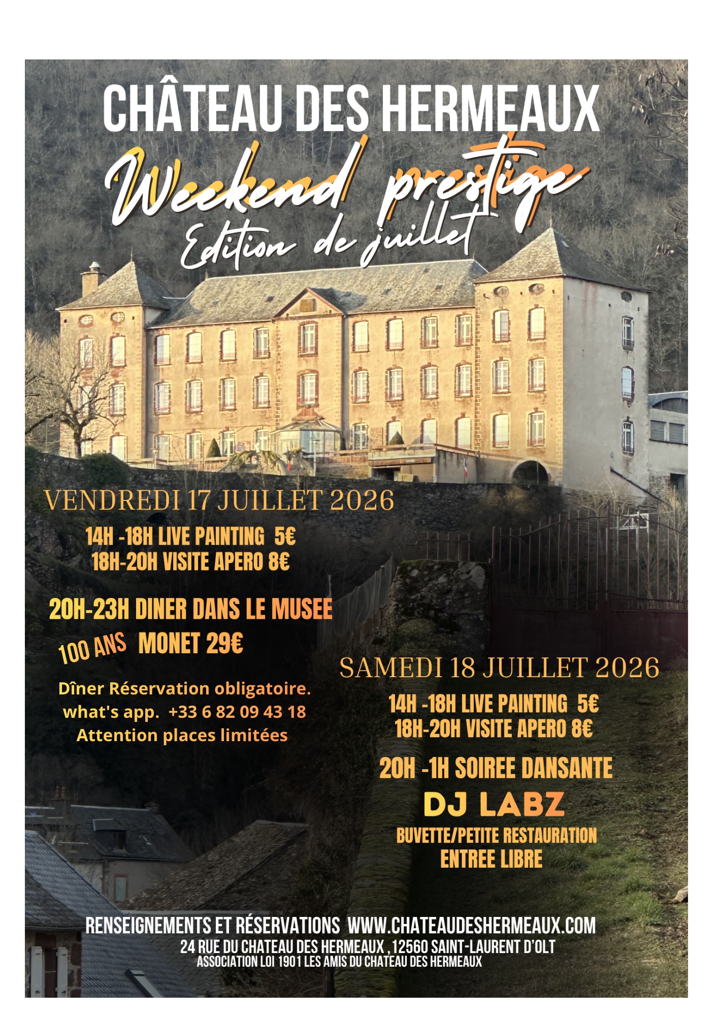 Château des Hermeaux week-end prestige juillet 2026