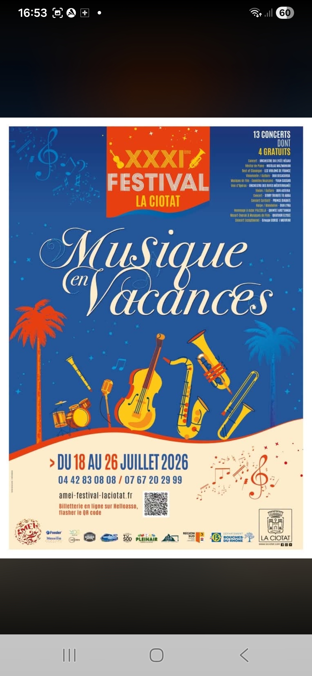 XXXIeme Festival "Musique en Vacances" Ville La Ciotat