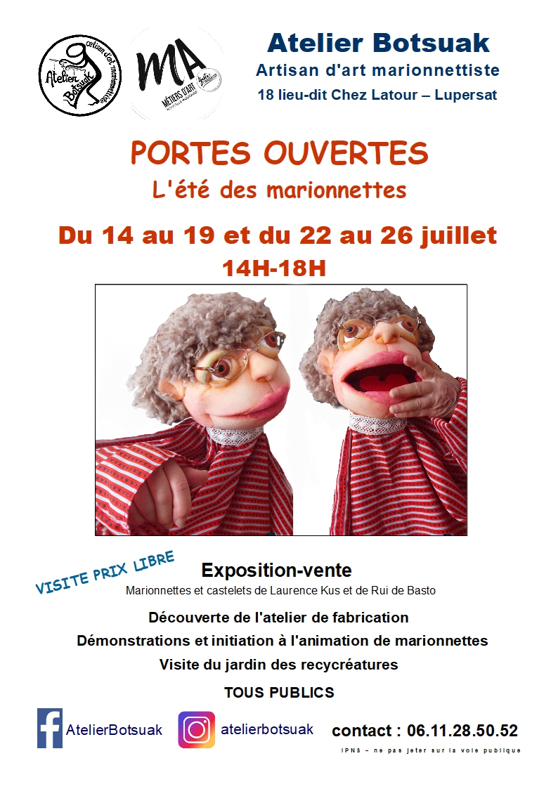 L'ETE DES MARIONNETTES - PORTES OUVERTES - EXPOSITION
