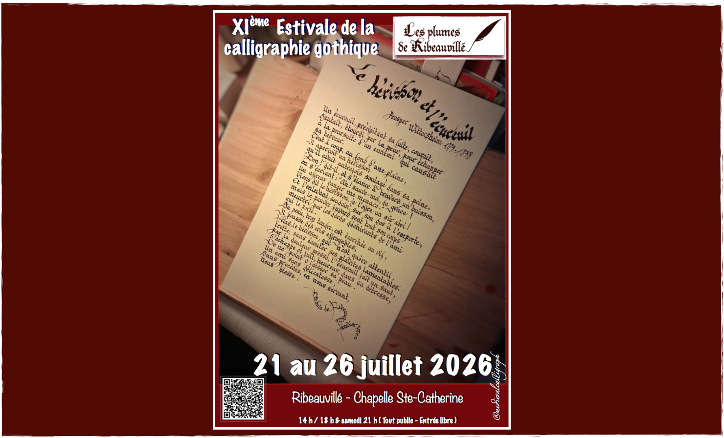 XI° Estivale de la calligraphie gothique médiévale - Les plumes de Ribeauvillé