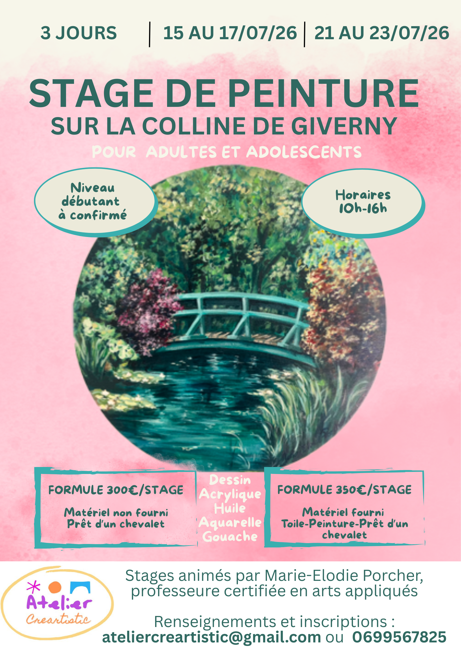 Stage de peinture à Giverny 