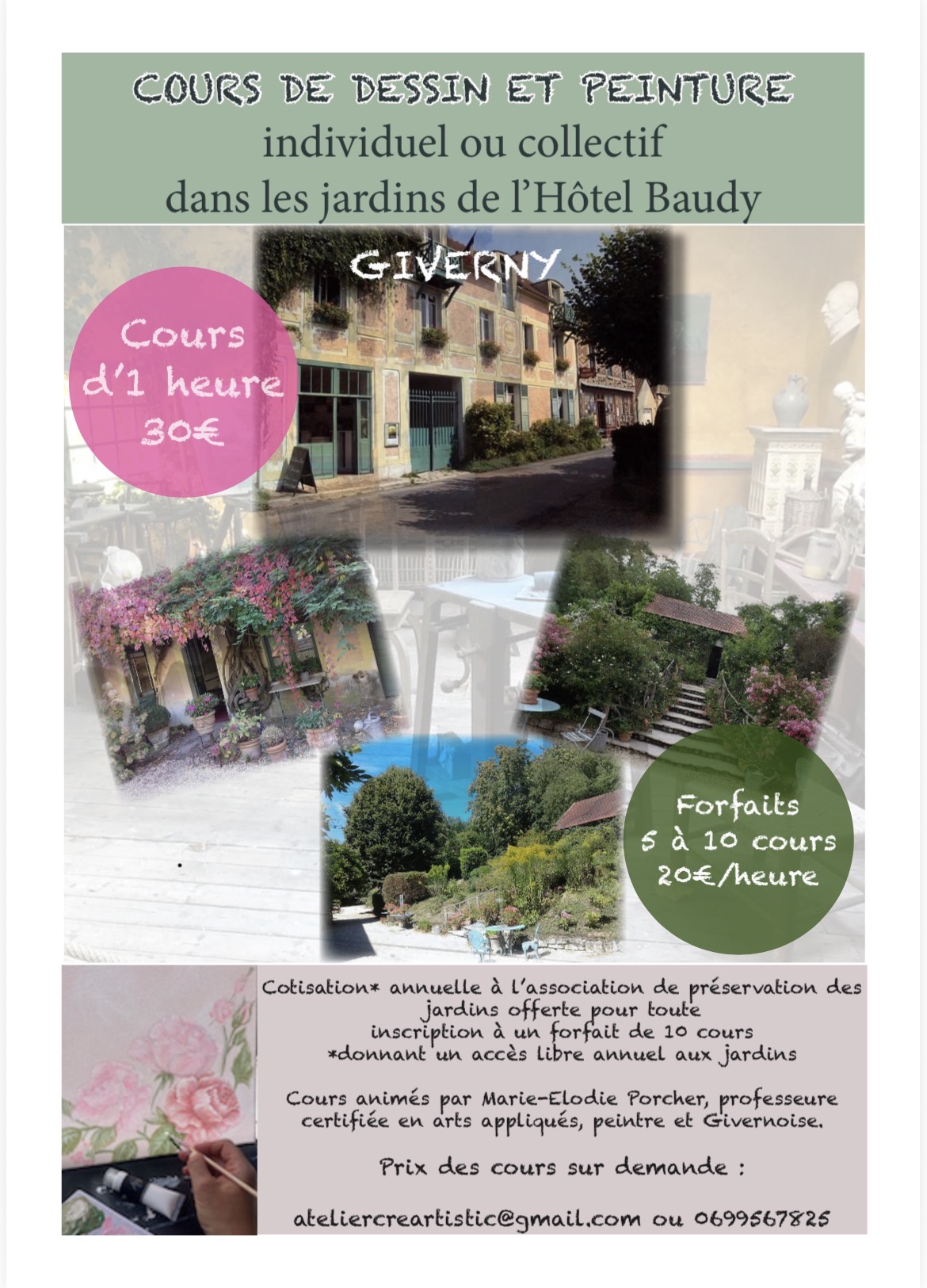 Cours de dessin et peinture à Giverny 
