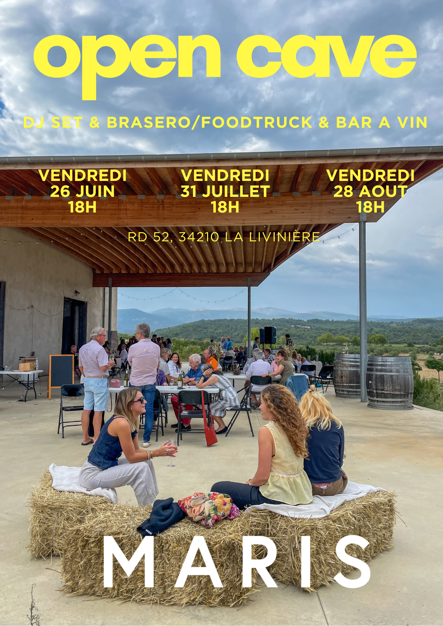 OPEN CAVE AU SUNSET au chai chateau maris rd 52