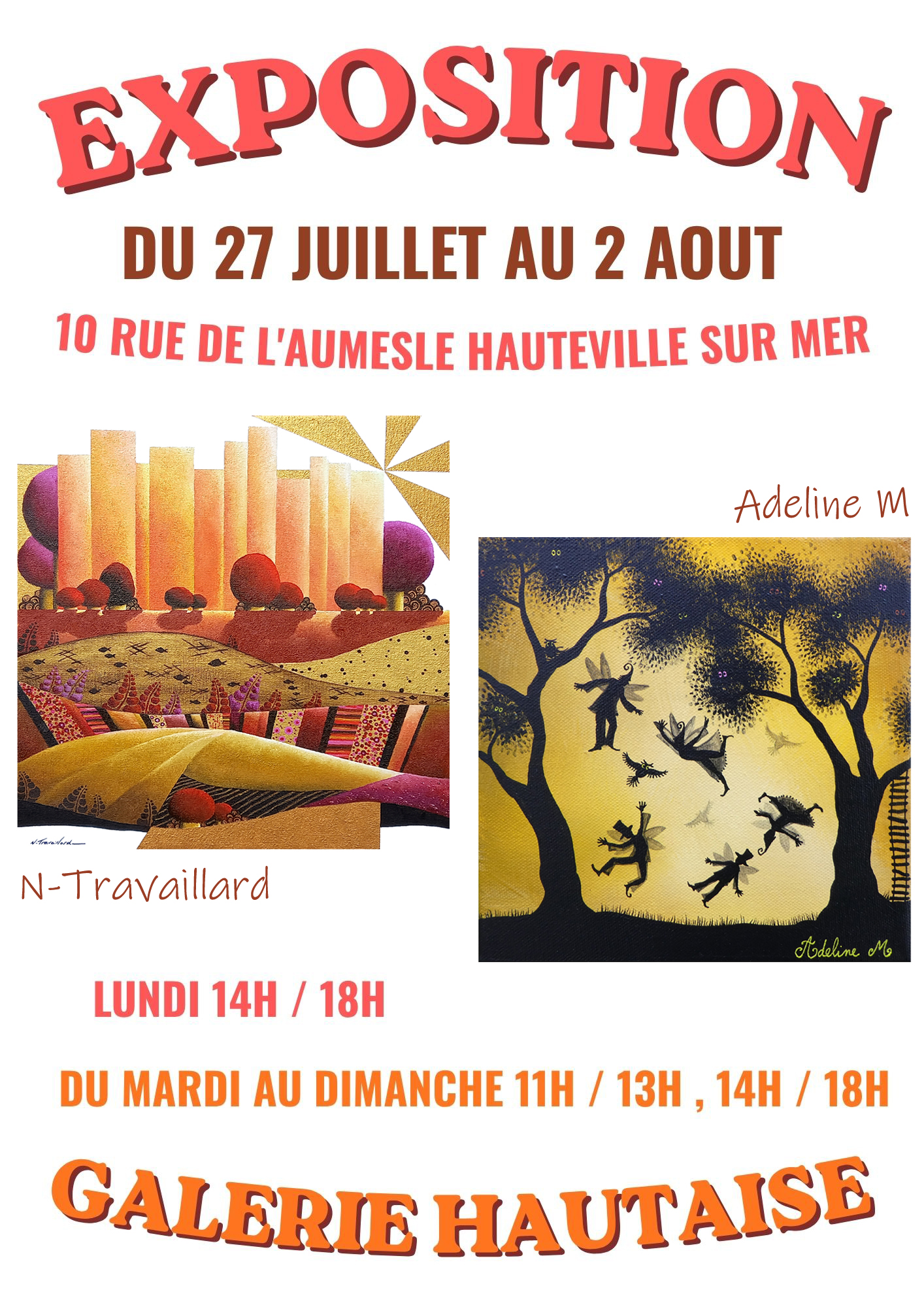 Exposition de deux artistes, Nathalie Travaillard et Adeline M
