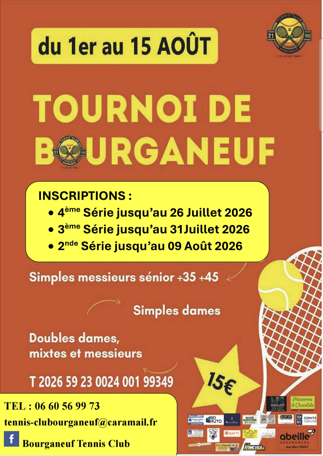 Tournoi d'été Tennis Club Bourganeuf