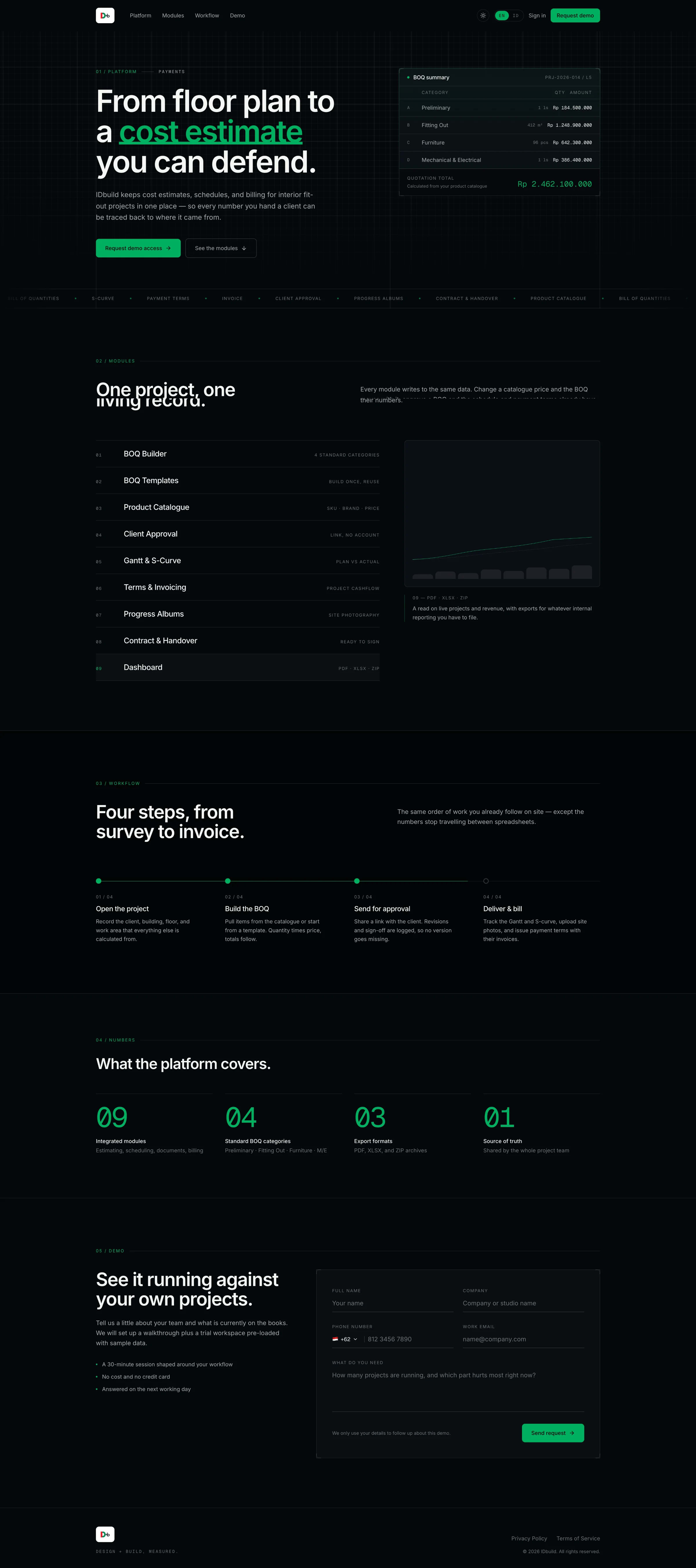 IDbuild — Interior Design Project Operations Platform