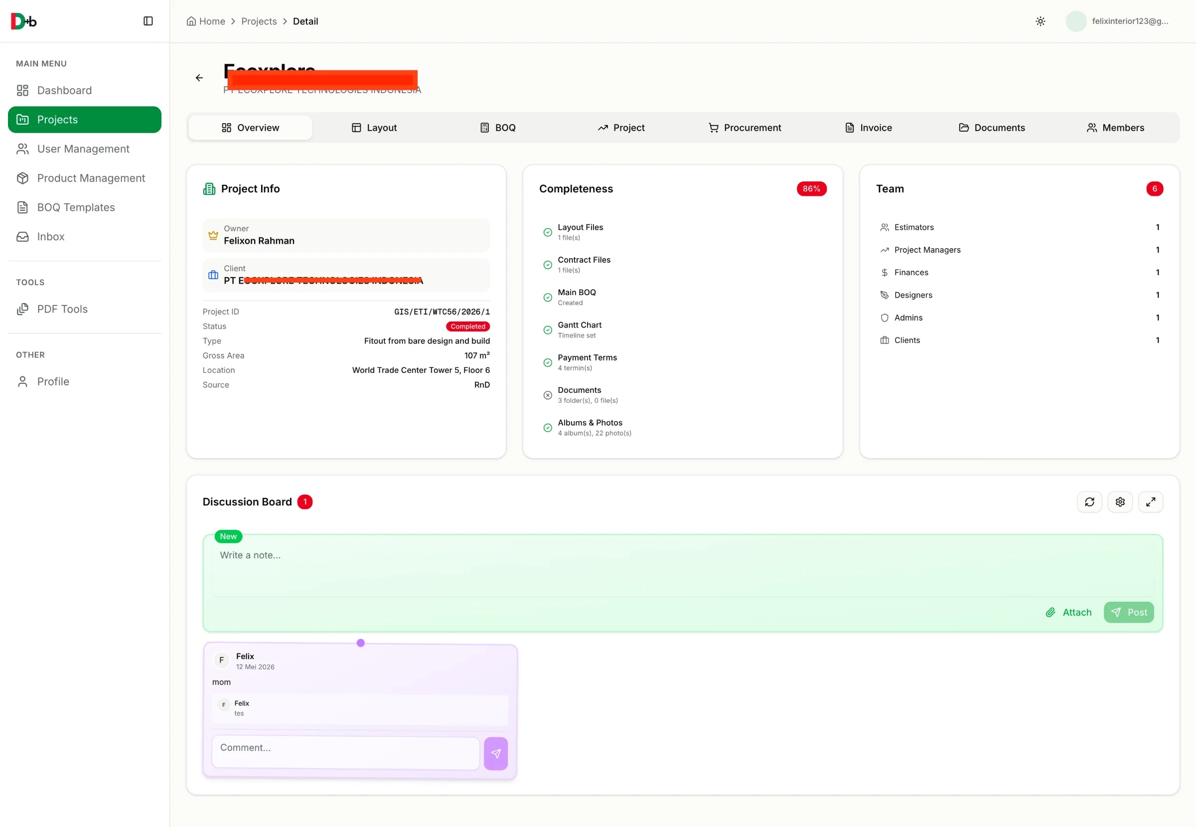 IDbuild — Interior Design Project Operations Platform
