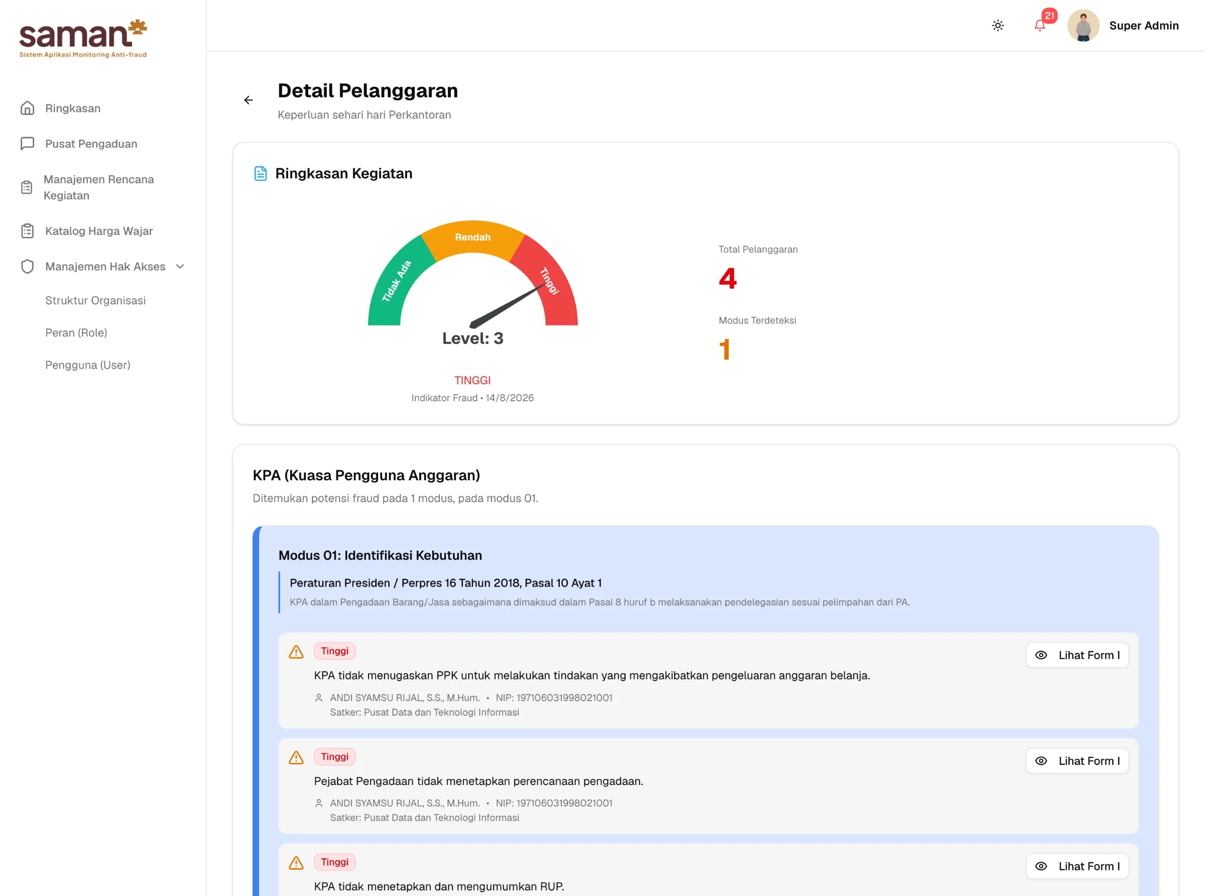 SAMAN — Anti-Fraud Monitoring System