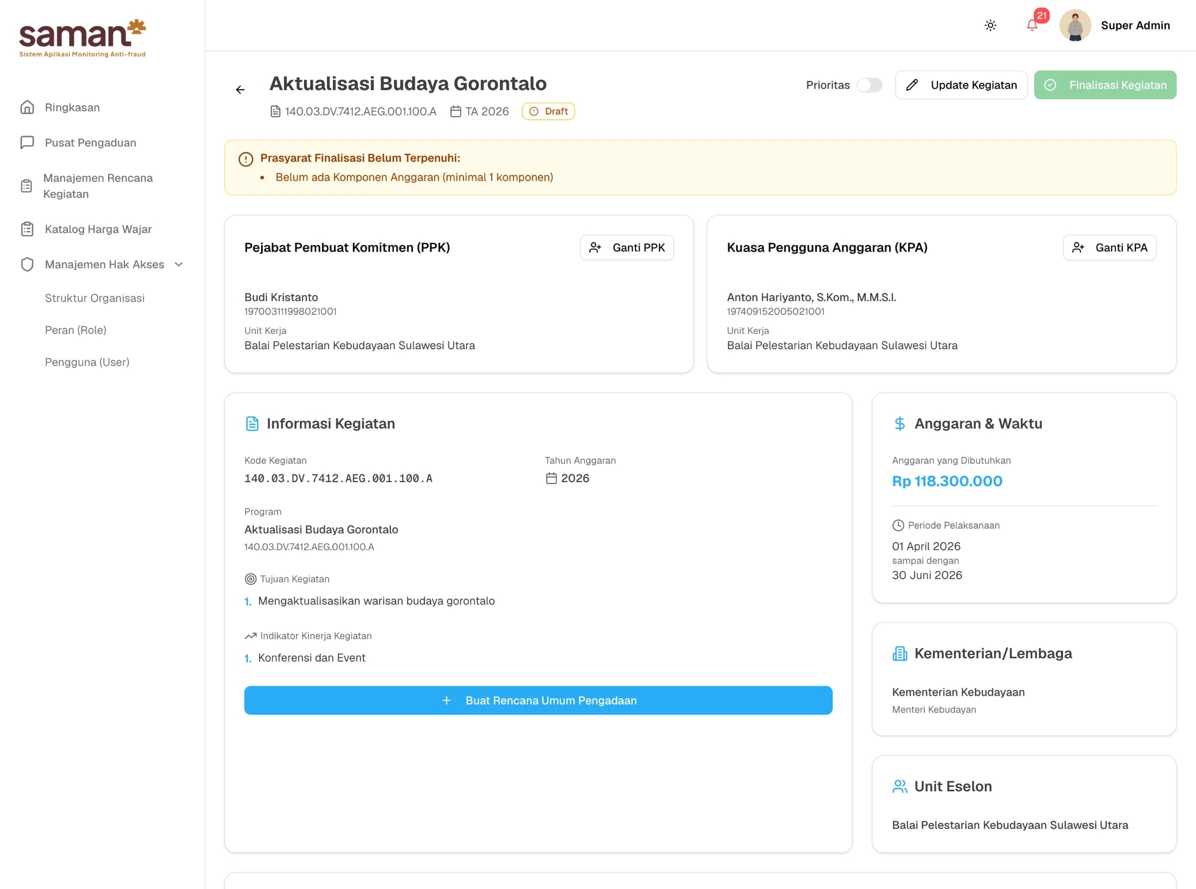 SAMAN — Anti-Fraud Monitoring System