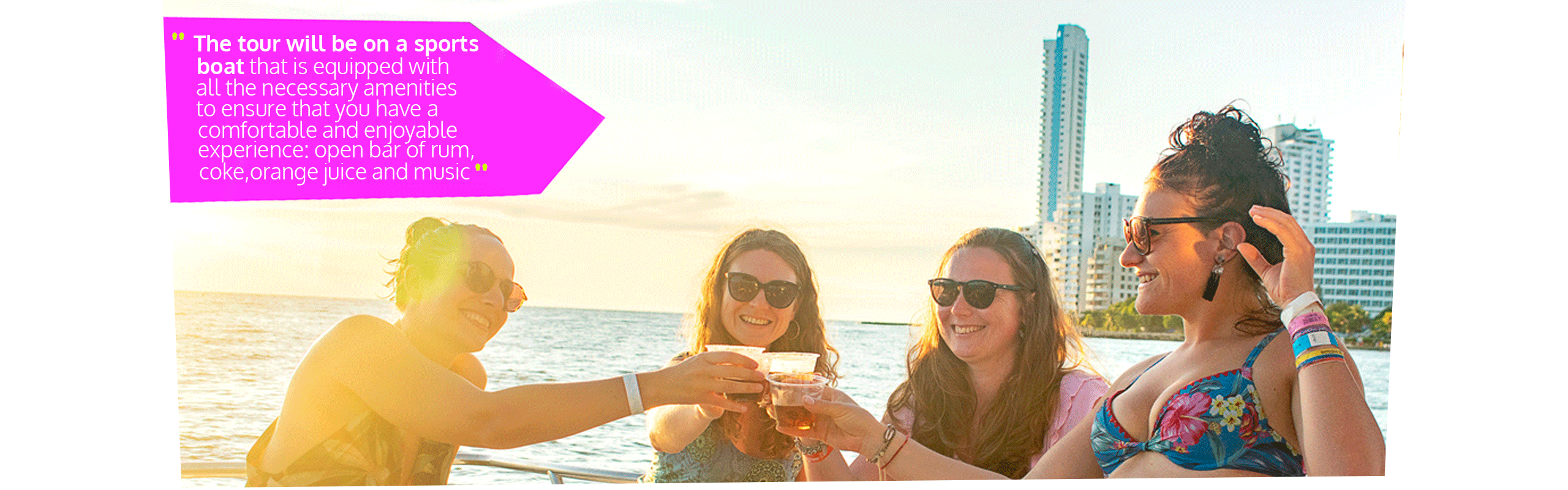 Beyond Colombia Tours | Tour: Sunset Boat Party at Cartagena's Bay