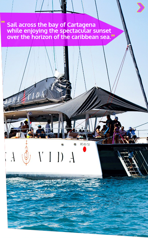 Beyond Colombia Tours | Tour: Catamaran Sunset Tour in Cartagena