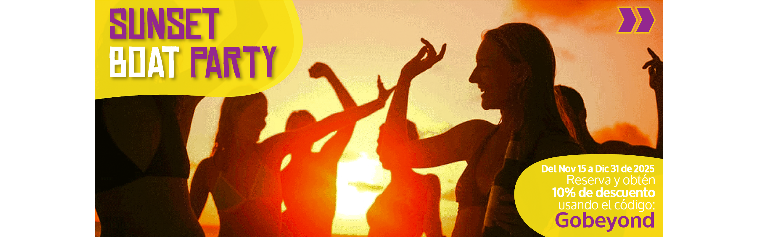 Beyond Colombia Tours | Tour: Bote de Fiesta Atardecer & Nocturno en la Bahía de Cartagena