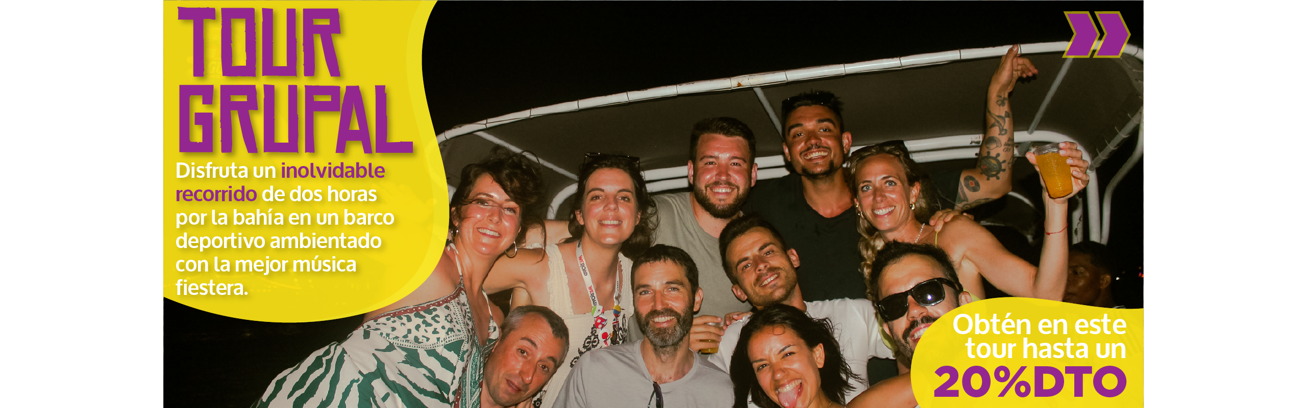 Beyond Colombia Tours | Tour: Bote de Fiesta Atardecer & Nocturno en la Bahía de Cartagena