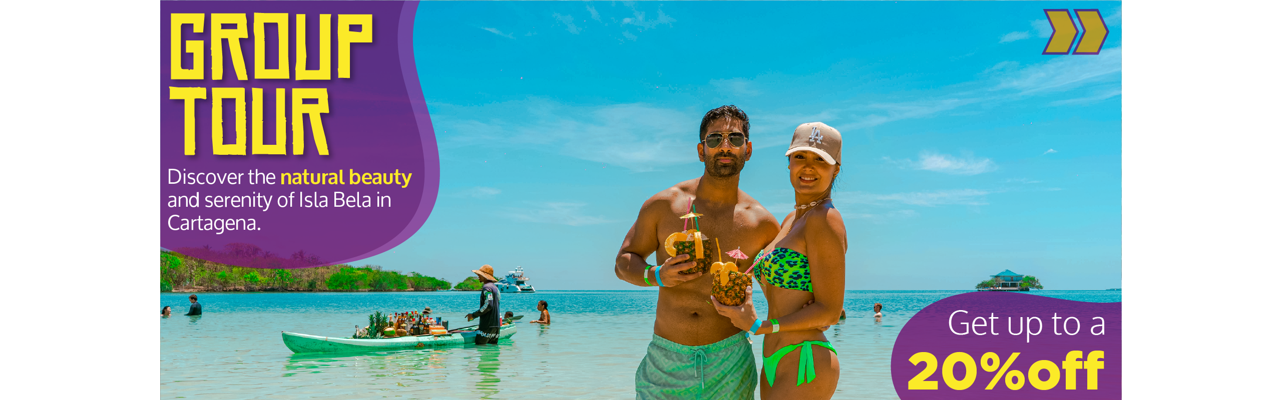 Beyond Colombia Tours | Tour: Isla Bela OPEN BAR at Rosario Islands Day Trip