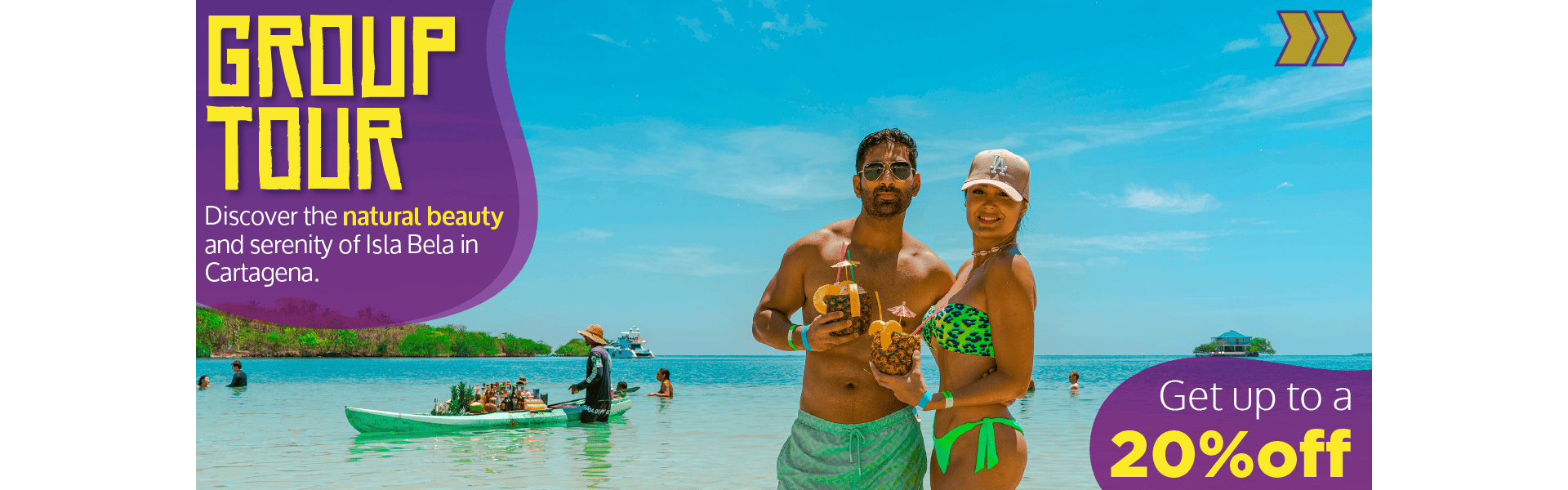 Beyond Colombia Tours | Tour: Isla Bela OPEN BAR at Rosario Islands Day Trip