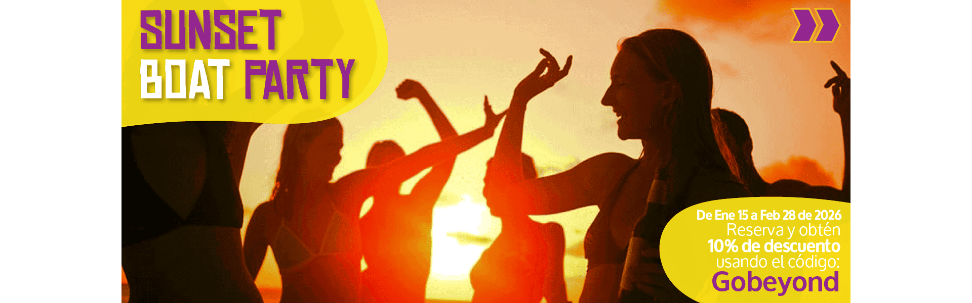 Beyond Colombia Tours | Tour: Bote de Fiesta Atardecer & Nocturno en la Bahía de Cartagena