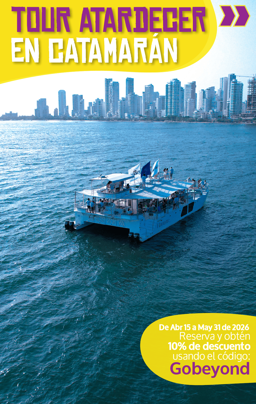 Beyond Colombia Tours | Tour: Catamaran Sunset Open Bar Tour in Cartagena