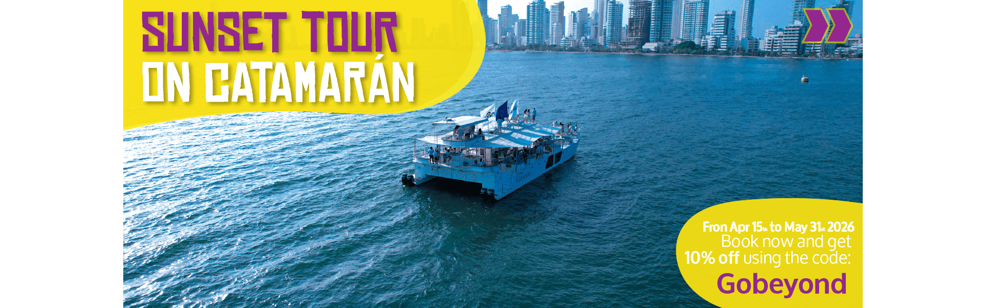Beyond Colombia Tours | Tour: Catamaran Sunset Open Bar Tour in Cartagena