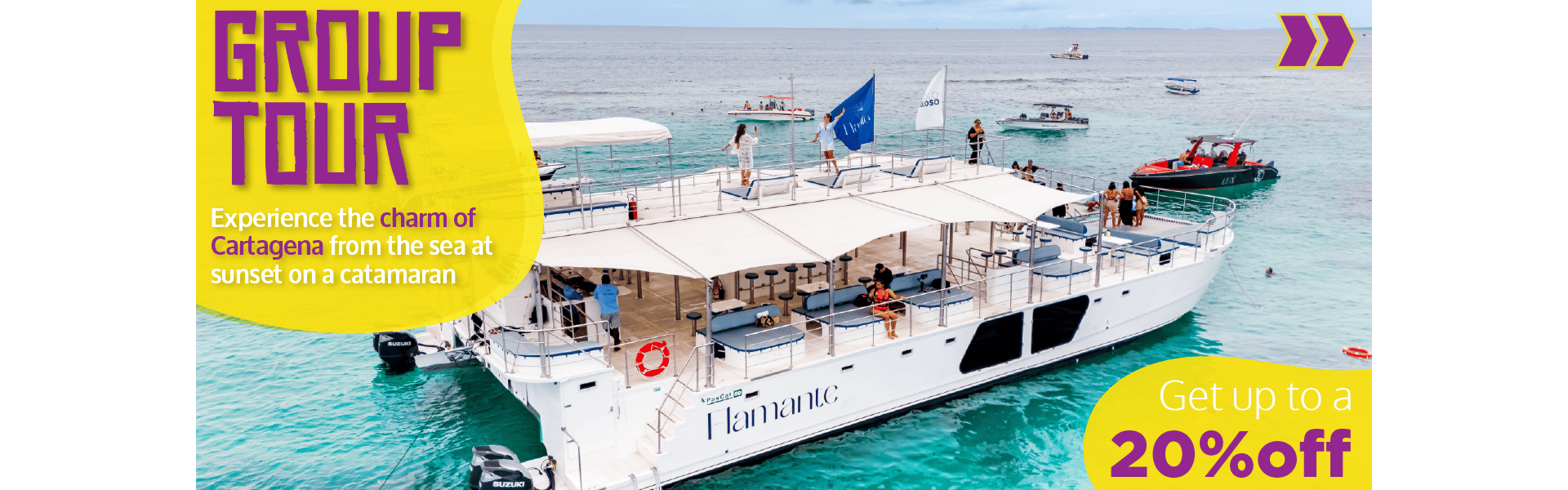 Beyond Colombia Tours | Tour: Catamaran Sunset Open Bar Tour in Cartagena