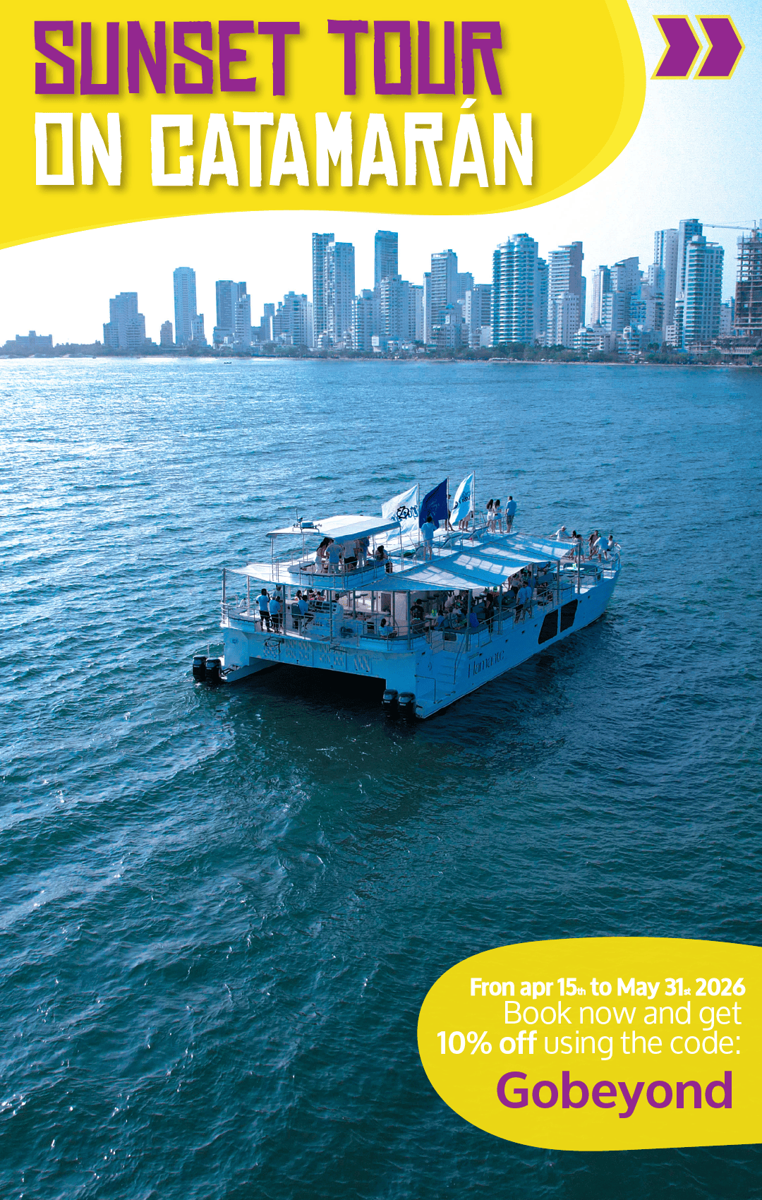 Beyond Colombia Tours | Tour: Catamaran Sunset Open Bar Tour in Cartagena