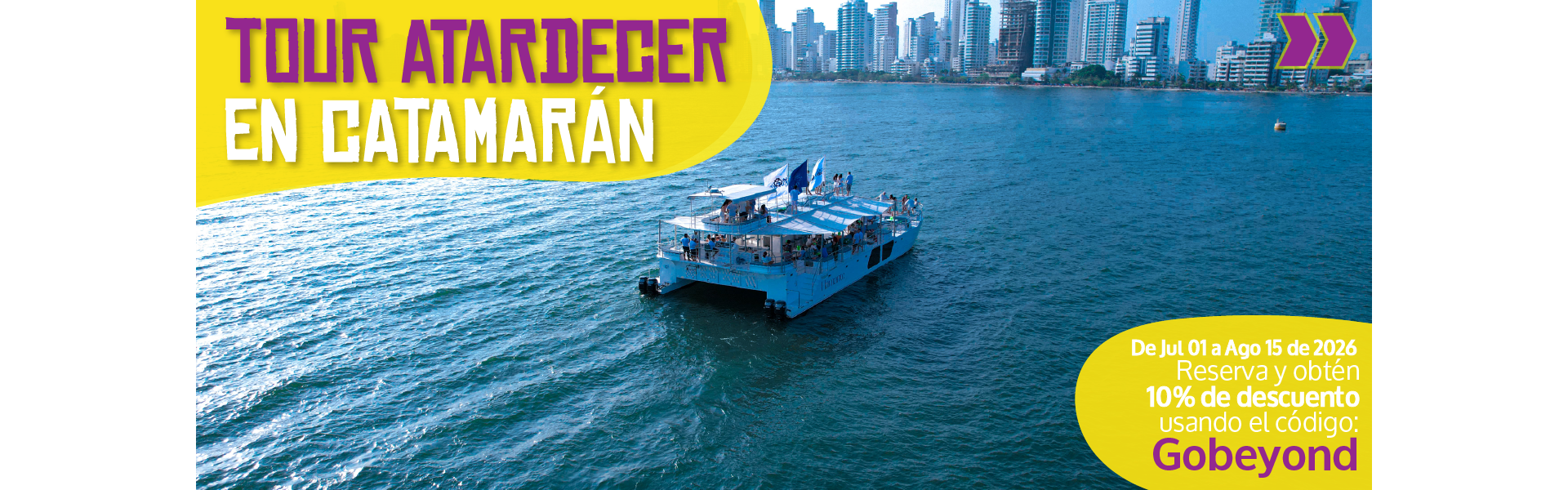 Beyond Colombia Tours | Tour: Tour Barra Libre en Catamaran en Cartagena