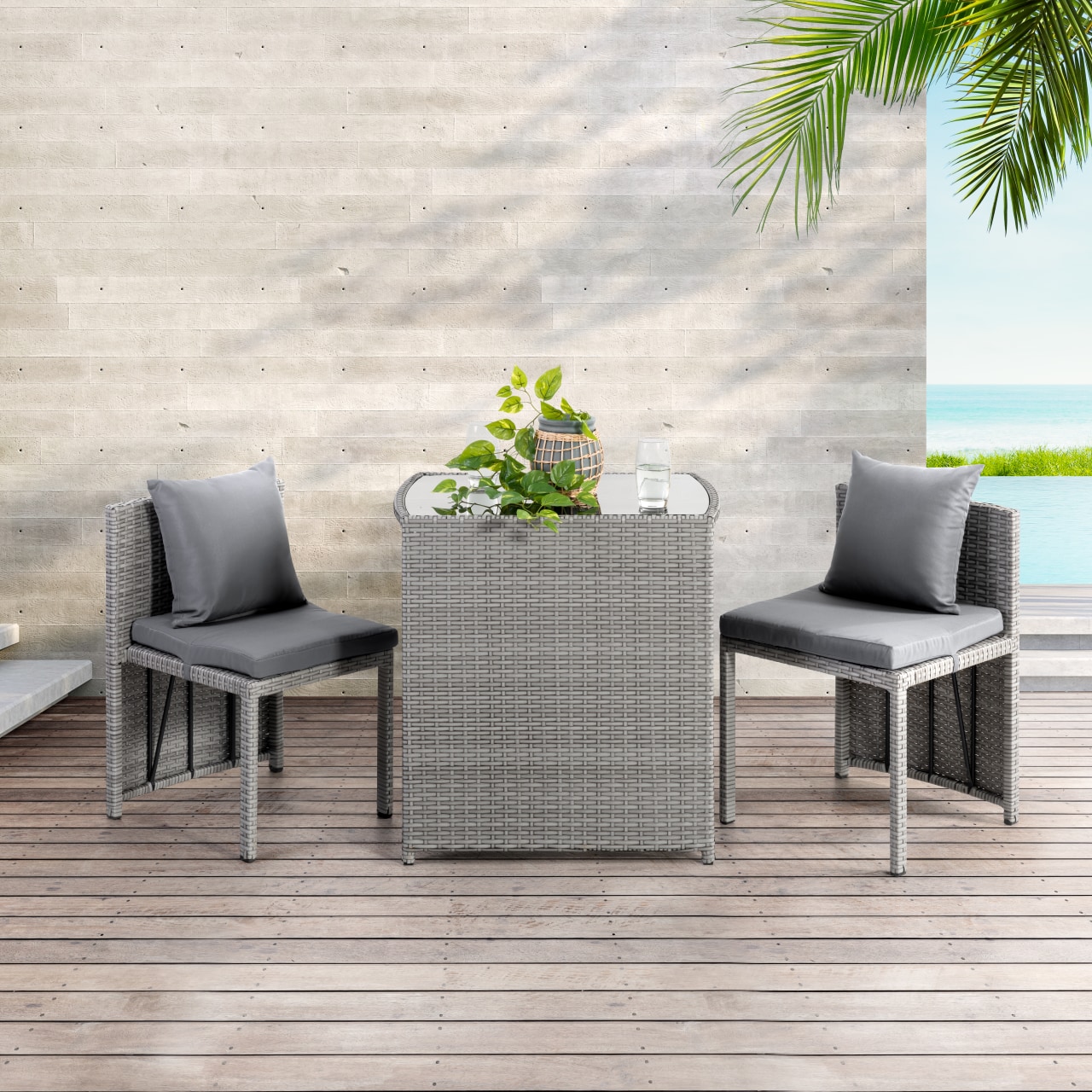 ANDROSO 3Pce O/Door Dining Setting – image 5 of 5