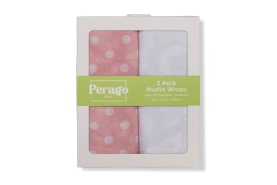 PERAGO BABY Polka Dot 2pack Muslin Wrap