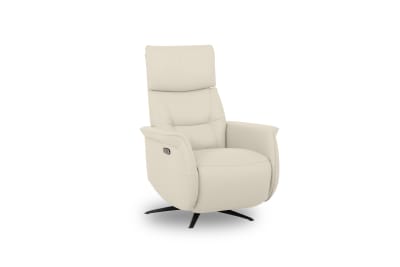 LENNY LEATHER Swivel Deluxe Electric Recliner